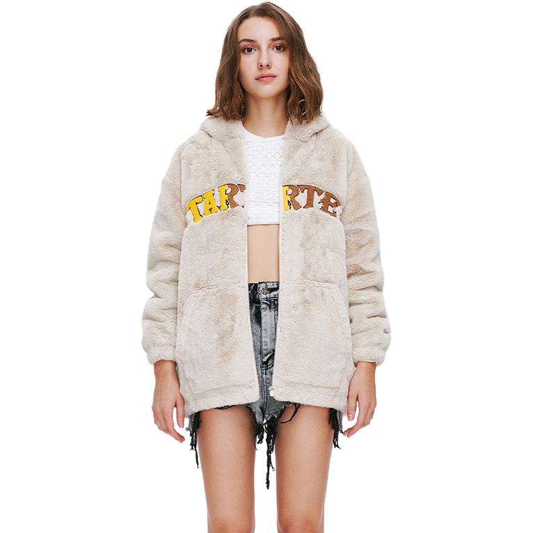 Lookbook (W) STARTER 羊羔绒保暖连帽夹克 白桦白 STG4C5107F