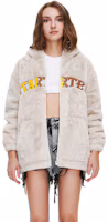 Lookbook (Women) STARTER Fleece Warm Hooded Jacket Birch White STG4C5107F