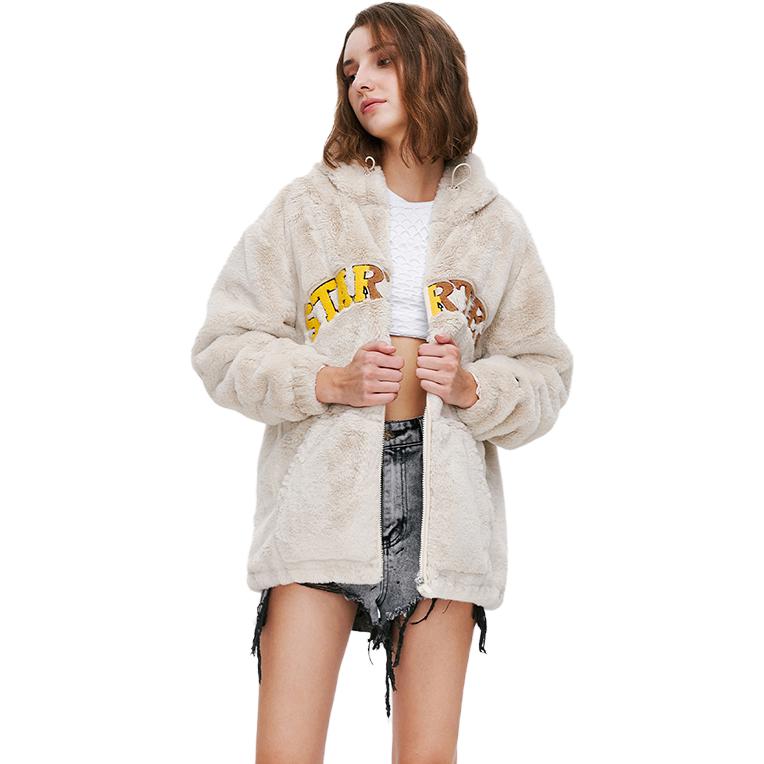 Shop (W) STARTER 羊羔绒保暖连帽夹克 白桦白 STG4C5107F