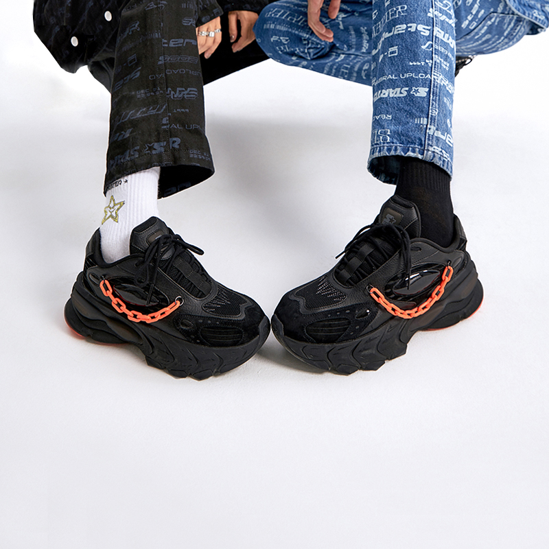 Details for (Women) STARTER Harajuku Thick Sole Dad Shoe 'Black' 'Color Block Trail Chain' STG3S2006F-BK01