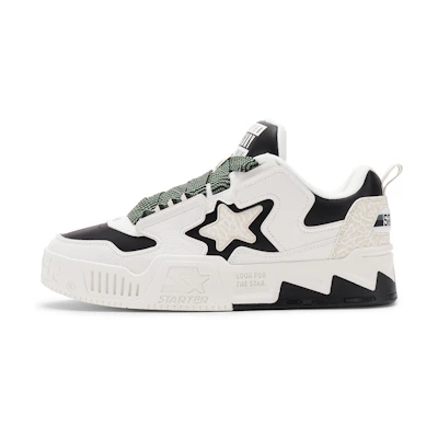 (W) STARTER Vol 2 Black White 'Panda Bread Star Burst Crackle Retro Platform'