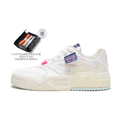 (W) STARTER Vol White 'Wave Series Fashion Casual Low-Top Sneaker'