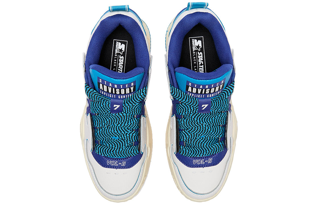 Shop (W) STARTER Wave VOL拼布休闲运动平台星星蓝白色运动鞋 STH4S6008F-WH16