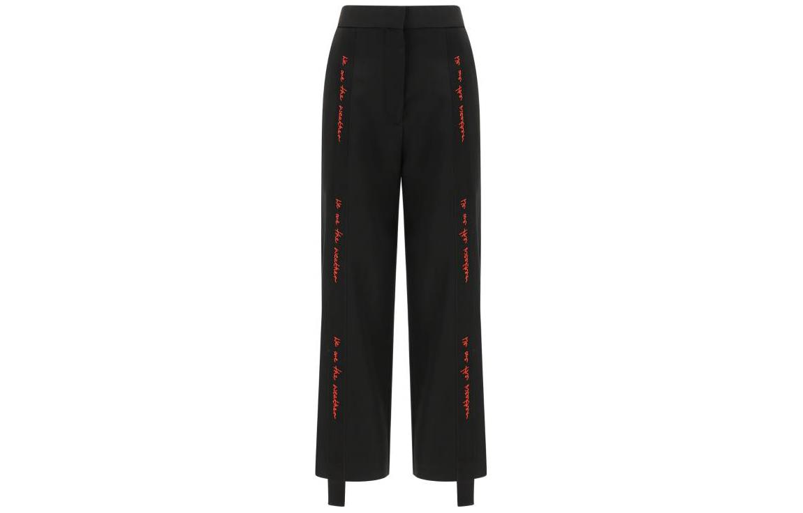 (Women) Stella McCartney  Black Low-Waist Letter Print Slim-Fit Joggers. 600496SFB18-1000
