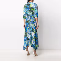 Shop (Women) Stella McCartney Blue Floral Print Midi Short-Sleeve Dress 603695SSA13-8525