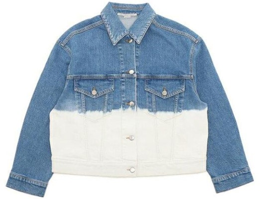 (W) Stella McCartney Jaket Lengan Panjang Biru Putih Longgar Blok Warna. 603705SOH45-4090 Buy (W) Stella McCartney Jaket Lengan Panjang Biru Putih Longgar Blok Warna. 603705SOH45-4090