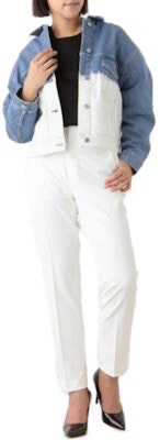 (W) Stella McCartney Jaket Lengan Panjang Biru Putih Longgar Blok Warna. 603705SOH45-4090 Shop (W) Stella McCartney Jaket Lengan Panjang Biru Putih Longgar Blok Warna. 603705SOH45-4090