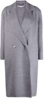 (Women) Stella McCartney Grey Solid Double-Breasted Coat 602900SPB05-1264 (Women) Stella McCartney Grey Solid Double-Breasted Coat 602900SPB05-1264