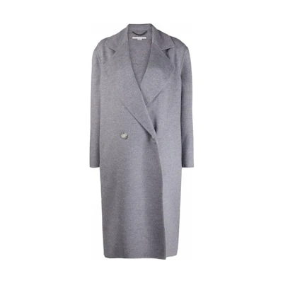 (Women) Stella McCartney Grey Solid Double-Breasted Coat 602900SPB05-1264