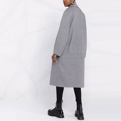 (W) ステラマッカートニー グレー ソリッド ダブルブレスト コート 602900SPB05-1264 Shop (W) ステラマッカートニー グレー ソリッド ダブルブレスト コート 602900SPB05-1264
