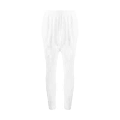 (Women) Stella McCartney High-Waisted Ribbed Ankle Leggings White. 602890S2240-9503