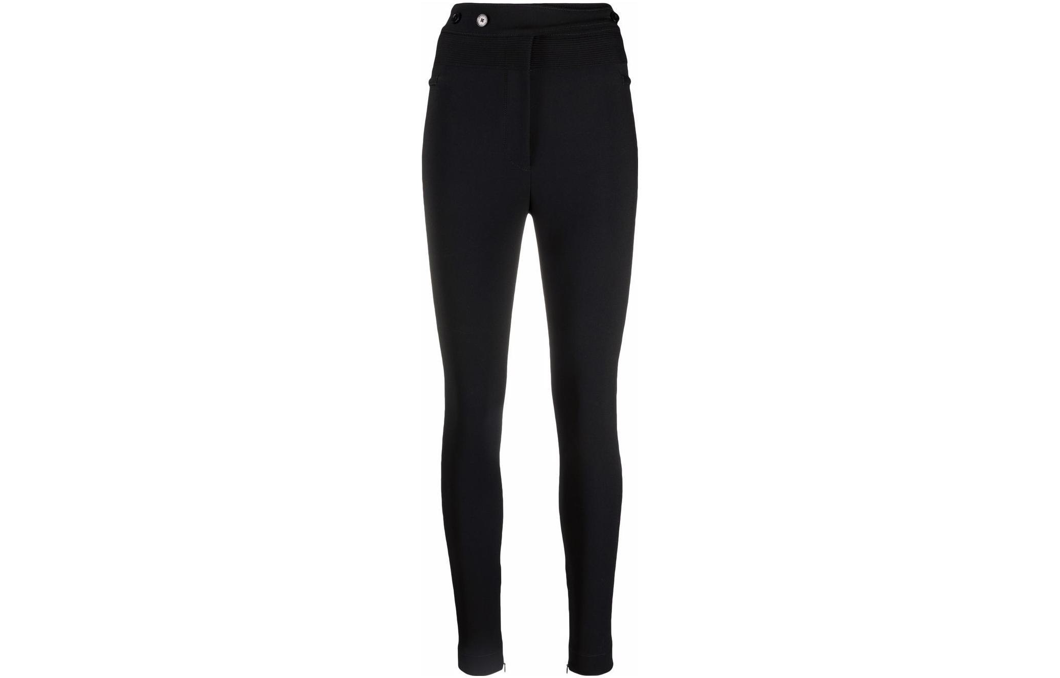 Order (W) Stella McCartney Seluar Slim Fit Tinggi Belah Kasual Hitam. 603273SSA01-1000