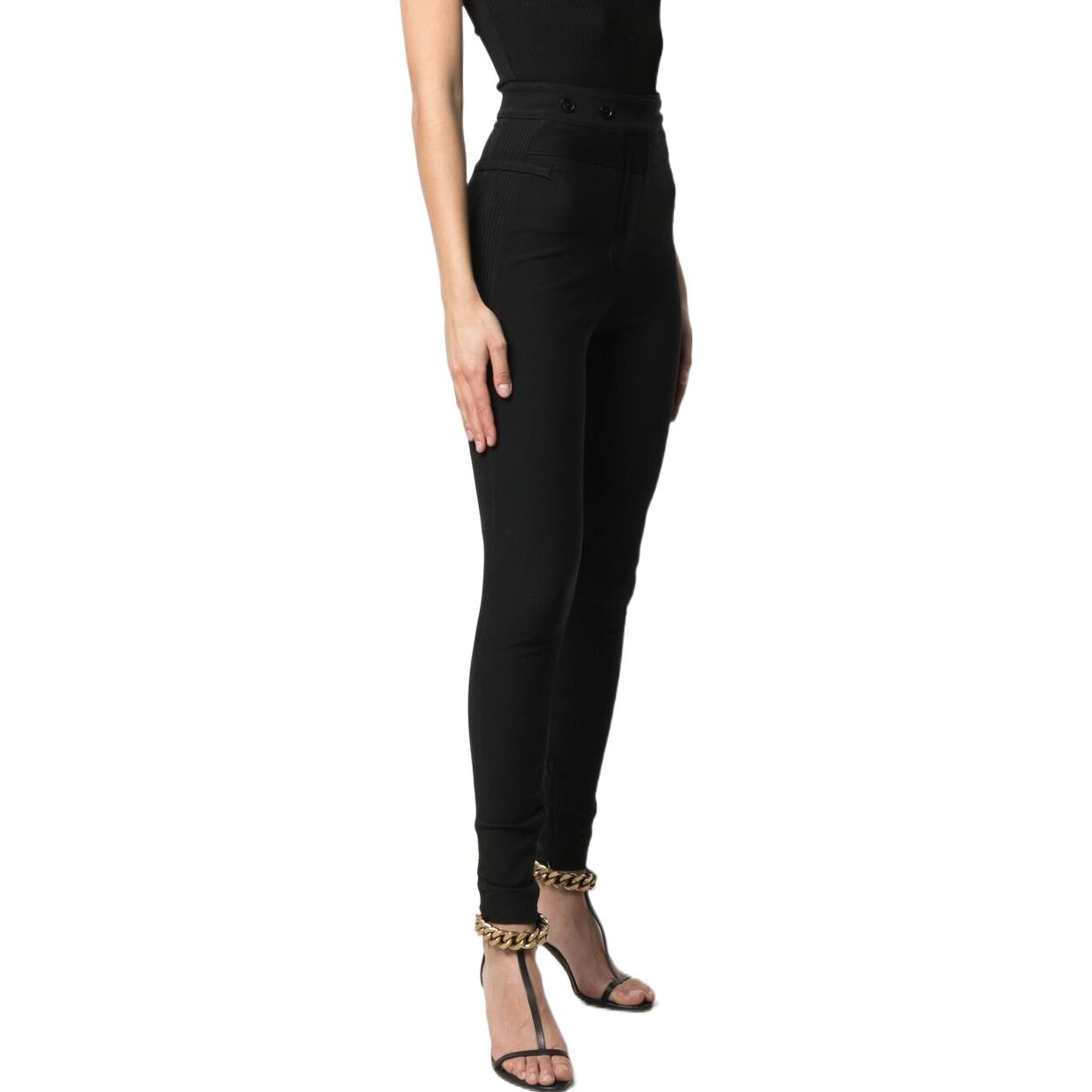 Purchase (W) Stella McCartney Seluar Slim Fit Tinggi Belah Kasual Hitam. 603273SSA01-1000