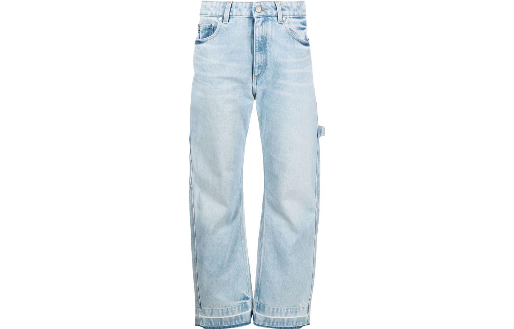 (Women) Stella McCartney  Light Blue Mid-Rise Loose Washed Jeans. 6D02433SPH624699