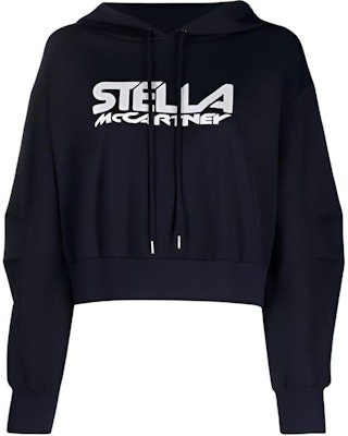 (W) Stella McCartney Hoodie Logo Print Biru Laut Potongan Pendek. 603682SPW05-4000 Buy (W) Stella McCartney Hoodie Logo Print Biru Laut Potongan Pendek. 603682SPW05-4000