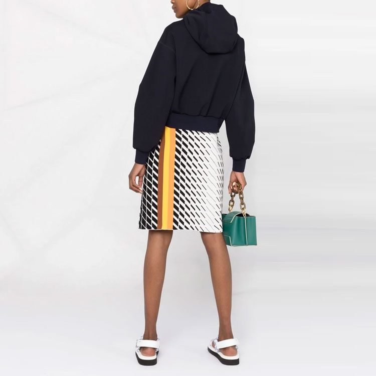 Purchase (W) Stella McCartney Hoodie Logo Print Biru Laut Potongan Pendek. 603682SPW05-4000