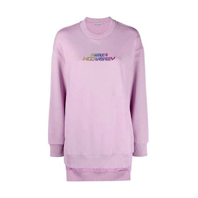 (Women) Stella McCartney Pink Logo Print Side Slit Pullover Sweatshirt. 600420SPW36-5601