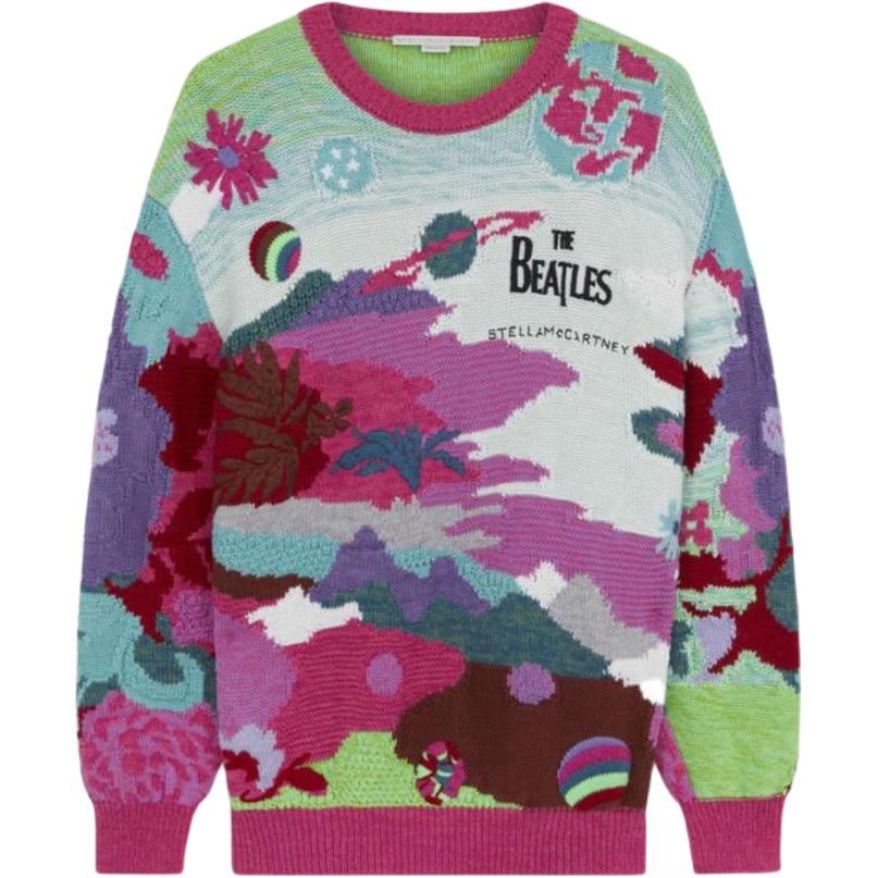 (Women) Stella McCartney  Purple Colorblock Knit Jacquard Sweater. 6K0004S2305-8490