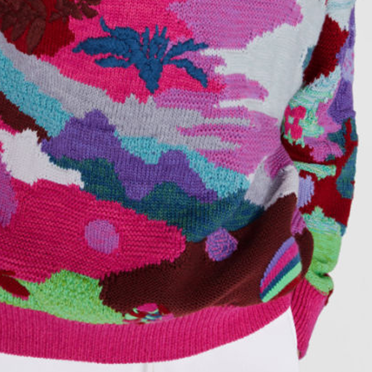 Sizing (W) 스텔라 맥카트니 퍼플 컬러블록 니트 자카드 스웨터. 6K0004S2305-8490