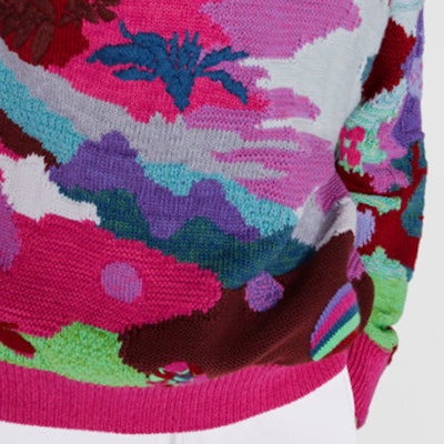 (W) 스텔라 맥카트니 퍼플 컬러블록 니트 자카드 스웨터. 6K0004S2305-8490 Sizing (W) 스텔라 맥카트니 퍼플 컬러블록 니트 자카드 스웨터. 6K0004S2305-8490