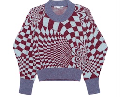 (Women) Stella McCartney Red Geometric Pattern Pullover Sweater. 603949S2278-8490 (Women) Stella McCartney Red Geometric Pattern Pullover Sweater. 603949S2278-8490