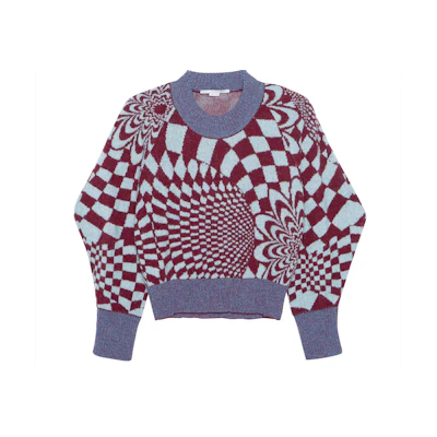(Women) Stella McCartney Red Geometric Pattern Pullover Sweater. 603949S2278-8490