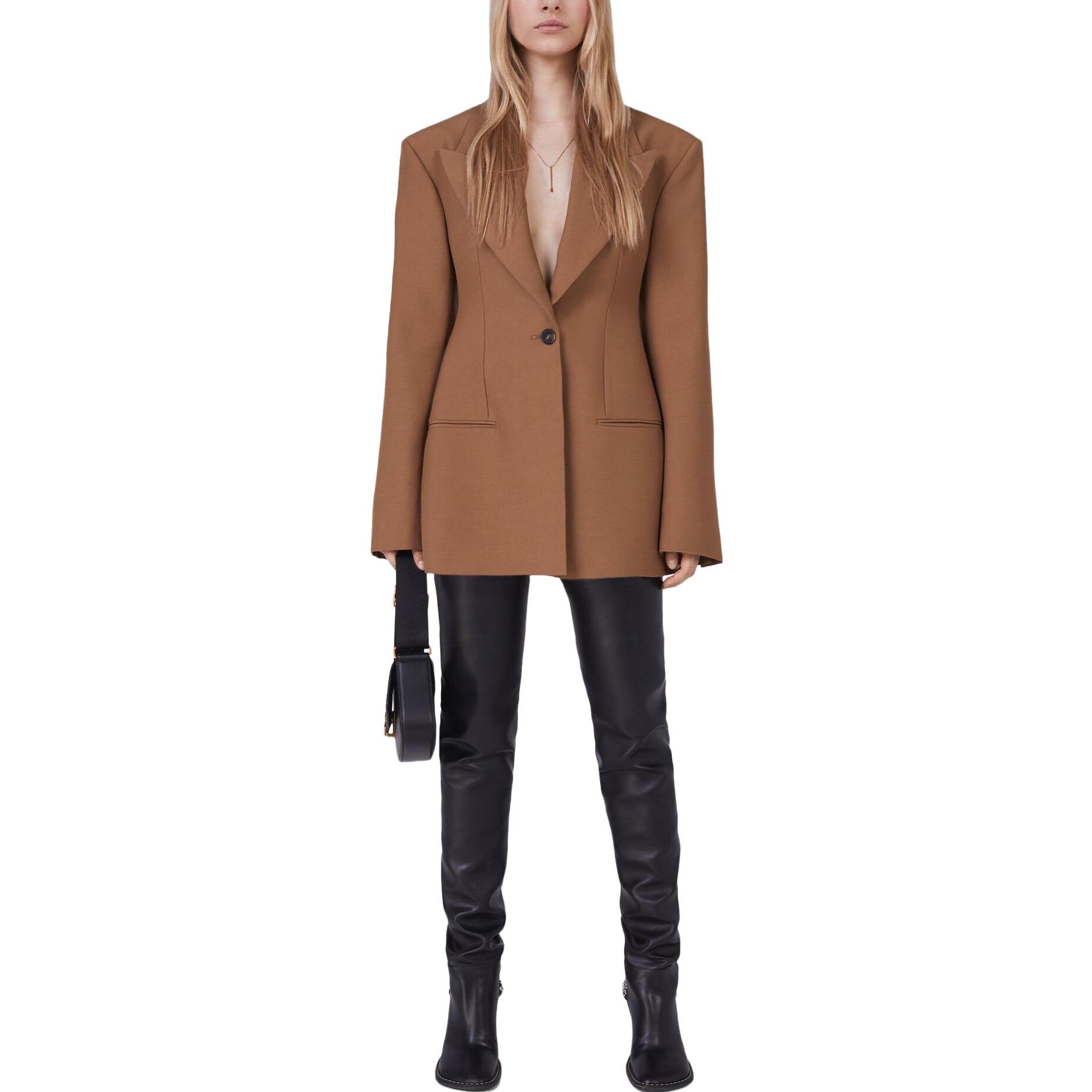 Lookbook (W) ステラマッカートニー シングルボタンブレザー カーキ 長袖ジャケット. 6500833CU750-2302