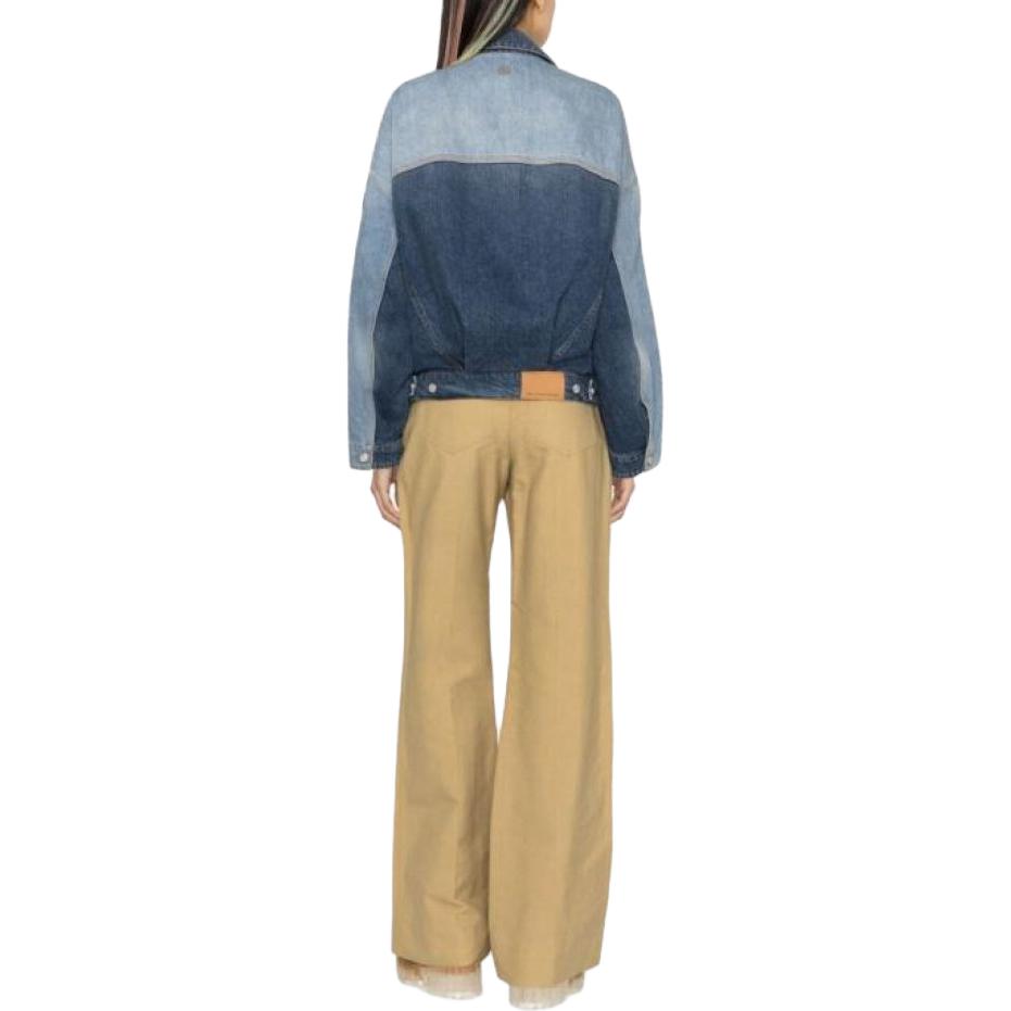 Shop (W) ステラマッカートニー ソリッドデニムジャケット 長袖 - デニムブルー 6D01633SPH394147