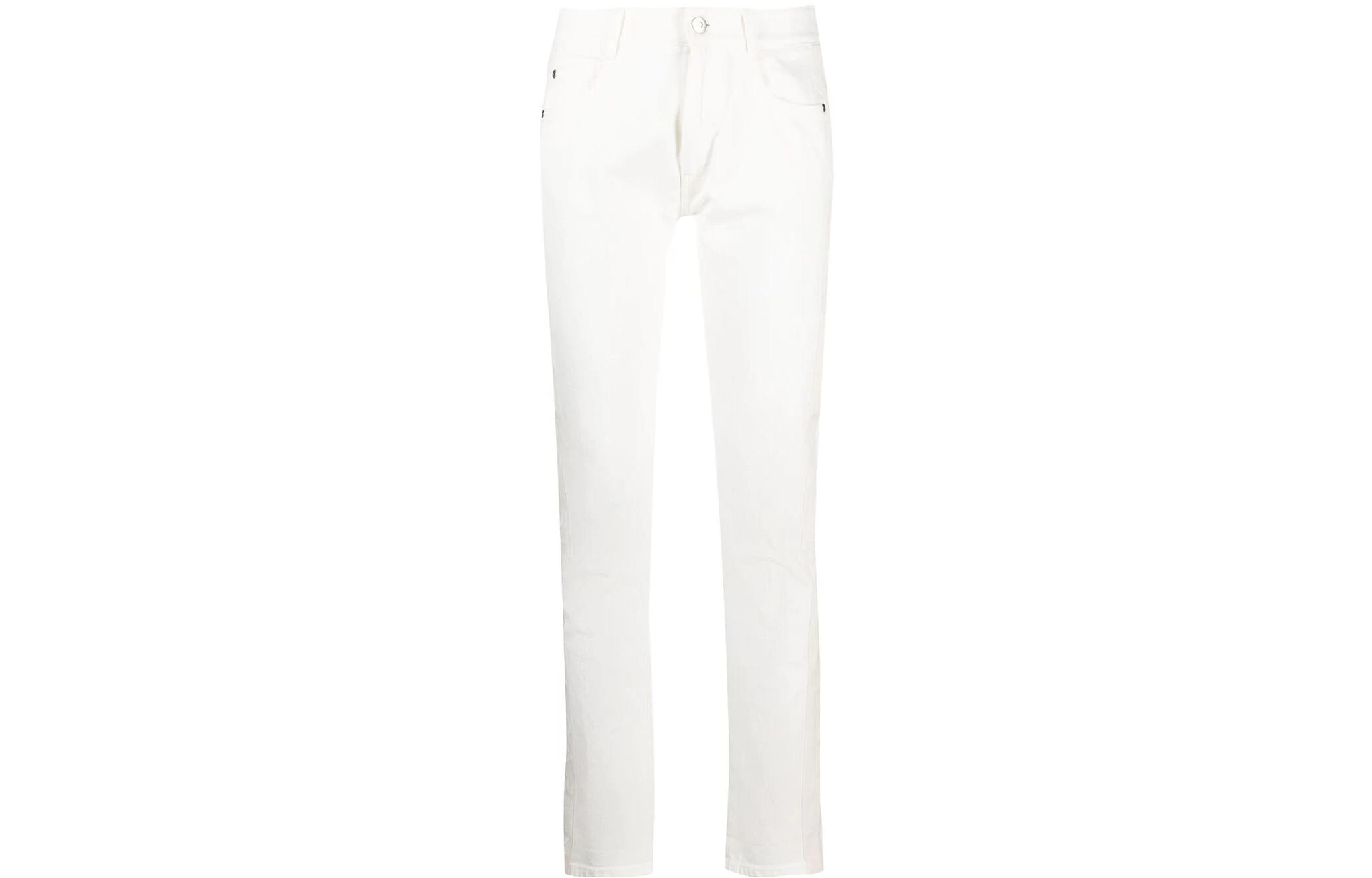 (Women) Stella McCartney  White Straight-Leg Jeans with Waist Tie. 372773SOH36-9016