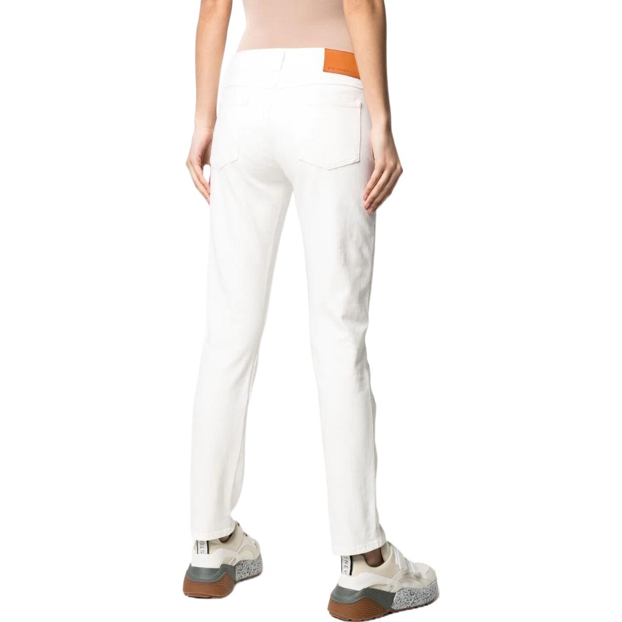 Shop (W) Stella McCartney Seluar Jeans Putih Straight-Leg dengan Ikatan Pinggang. 372773SOH36-9016