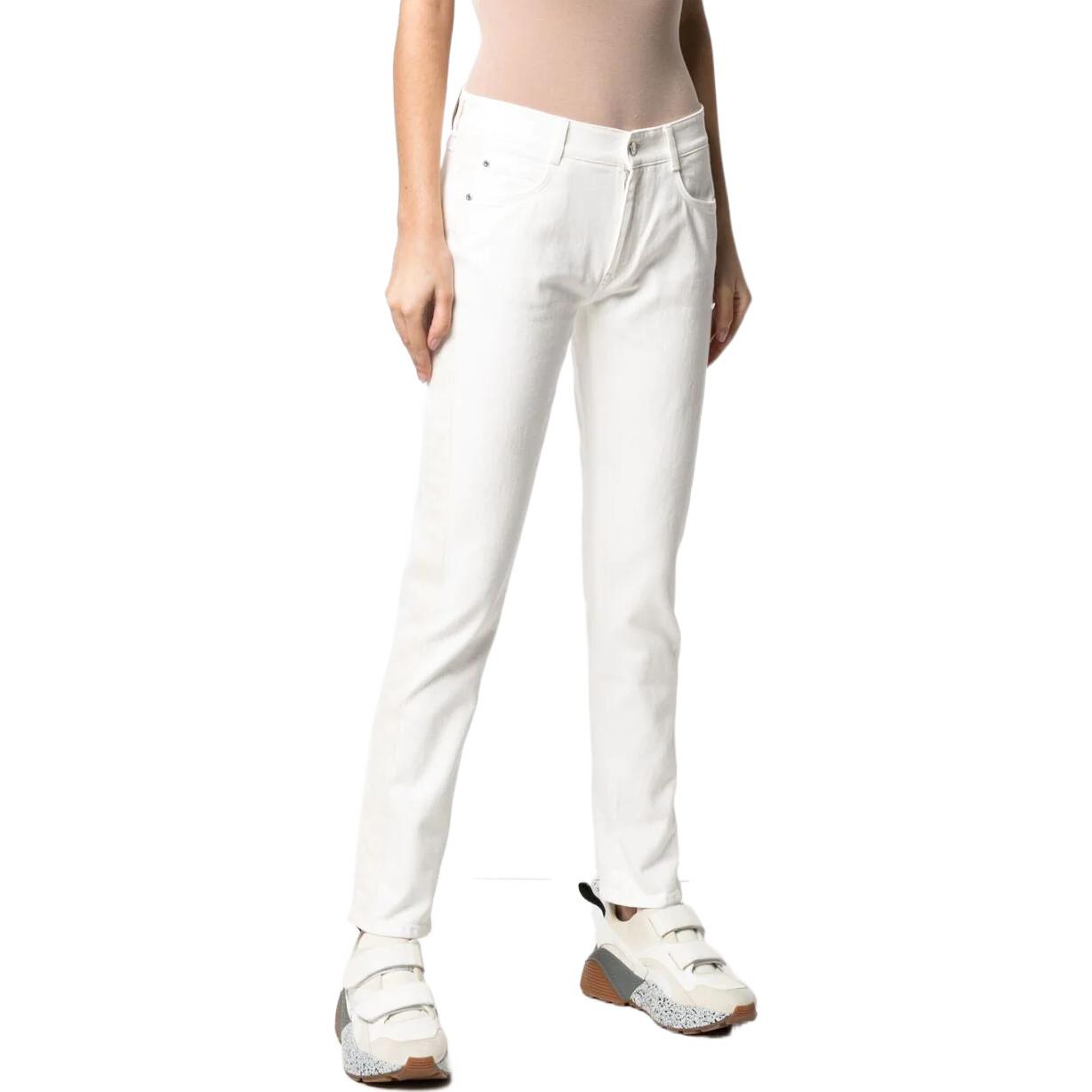 Purchase (W) Stella McCartney Seluar Jeans Putih Straight-Leg dengan Ikatan Pinggang. 372773SOH36-9016