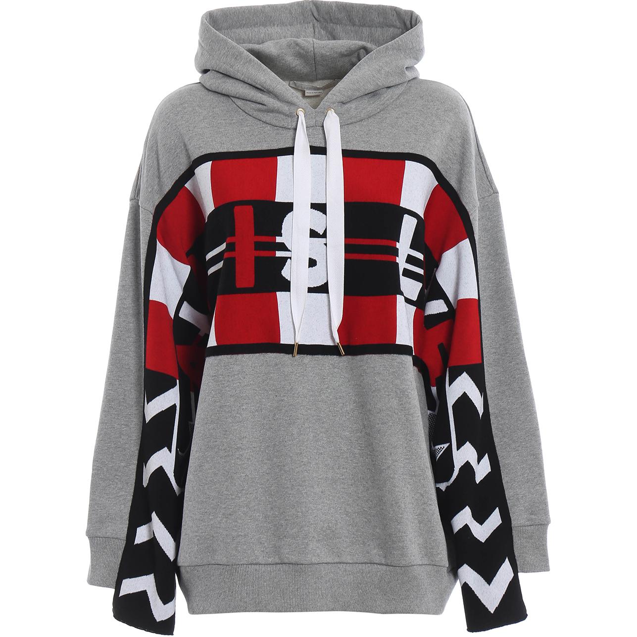 (Women) Stella McCartney Colorblock Letter Graphic Hoodie in Grey 523497SLW36-1500
