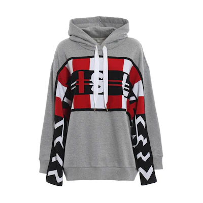 (Women) Stella McCartney Colorblock Letter Graphic Hoodie in Grey 523497SLW36-1500