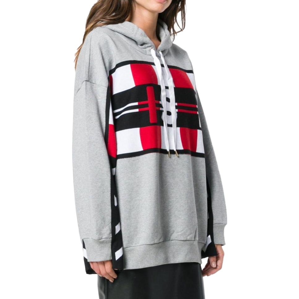 Lookbook (W) Sudadera con Capucha Gris Stella McCartney Colorblock con Letras Gráficas 523497SLW36-1500