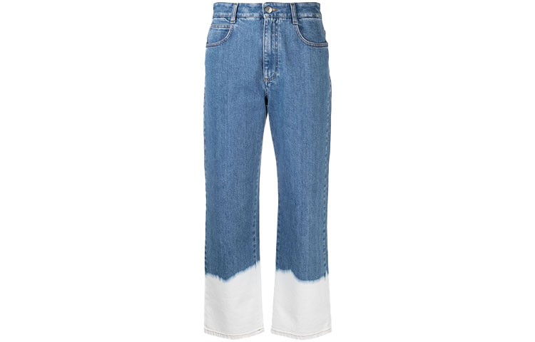 (Women) Stella McCartney FW21  Blue Dip-Dye Cropped Jeans. 600675SOH45-4090