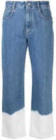 (Women) Stella McCartney FW21 Blue Dip-Dye Cropped Jeans. 600675SOH45-4090 (Women) Stella McCartney FW21 Blue Dip-Dye Cropped Jeans. 600675SOH45-4090