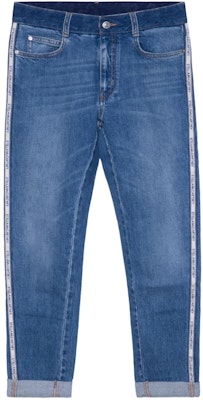 (W) Stella McCartney FW21 Jeans Biru Potongan Lurus dengan Logo Trim 603702-SOH47-4045 Buy (W) Stella McCartney FW21 Jeans Biru Potongan Lurus dengan Logo Trim 603702-SOH47-4045