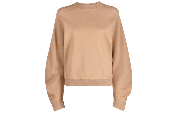 Order (W) Stella McCartney FW21 Brown Cropped Pullover Loose Knit Sweater. 603229S2253-2742