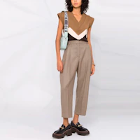 Lookbook (W) Stella McCartney FW21 千鳥格紋休閒長褲 卡其色 591964SSA37-2566
