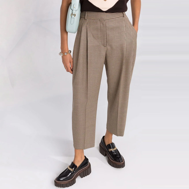 Purchase (W) Seluar Kasual Houndstooth Khaki Stella McCartney FW21 591964SSA37-2566