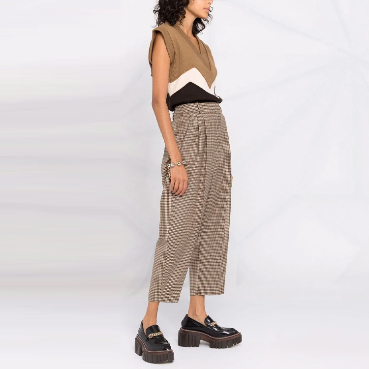 Details for (W) Seluar Kasual Houndstooth Khaki Stella McCartney FW21 591964SSA37-2566