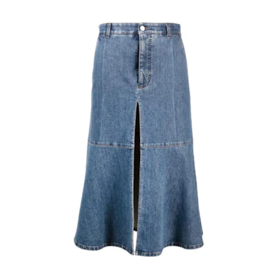 (Women) Stella McCartney FW21 A-Line Denim Mini Skirt Women’s Blue. 603987-SOH48-4021