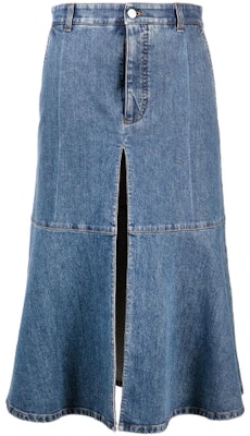 (W) Stella McCartney FW21 Skirt Denim Mini A-Line Wanita Biru. 603987-SOH48-4021 Order (W) Stella McCartney FW21 Skirt Denim Mini A-Line Wanita Biru. 603987-SOH48-4021