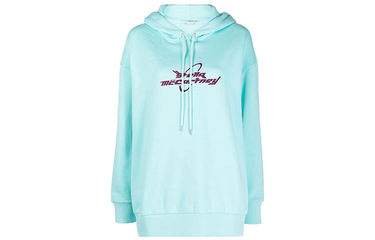 Order (W) Sudadera con Capucha Azul de Logo Stella McCartney FW21 Manga Larga 515813SPW12-3902