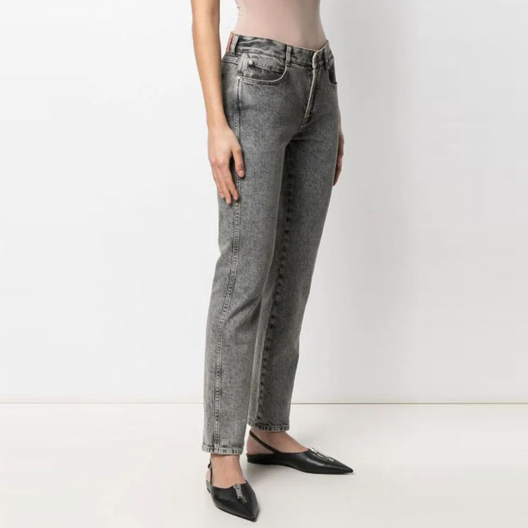 Details for (W) Stella McCartney FW21 Galaxy Logo Seluar Denim Kelabu Wanita. 372773SOH42-1260