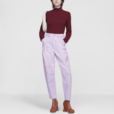 (W) Stella McCartney FW21 Seluar Jeans Denim Ungu Corak Huruf Potongan Pendek. 603003SOH49-5004 Lookbook (W) Stella McCartney FW21 Seluar Jeans Denim Ungu Corak Huruf Potongan Pendek. 603003SOH49-5004