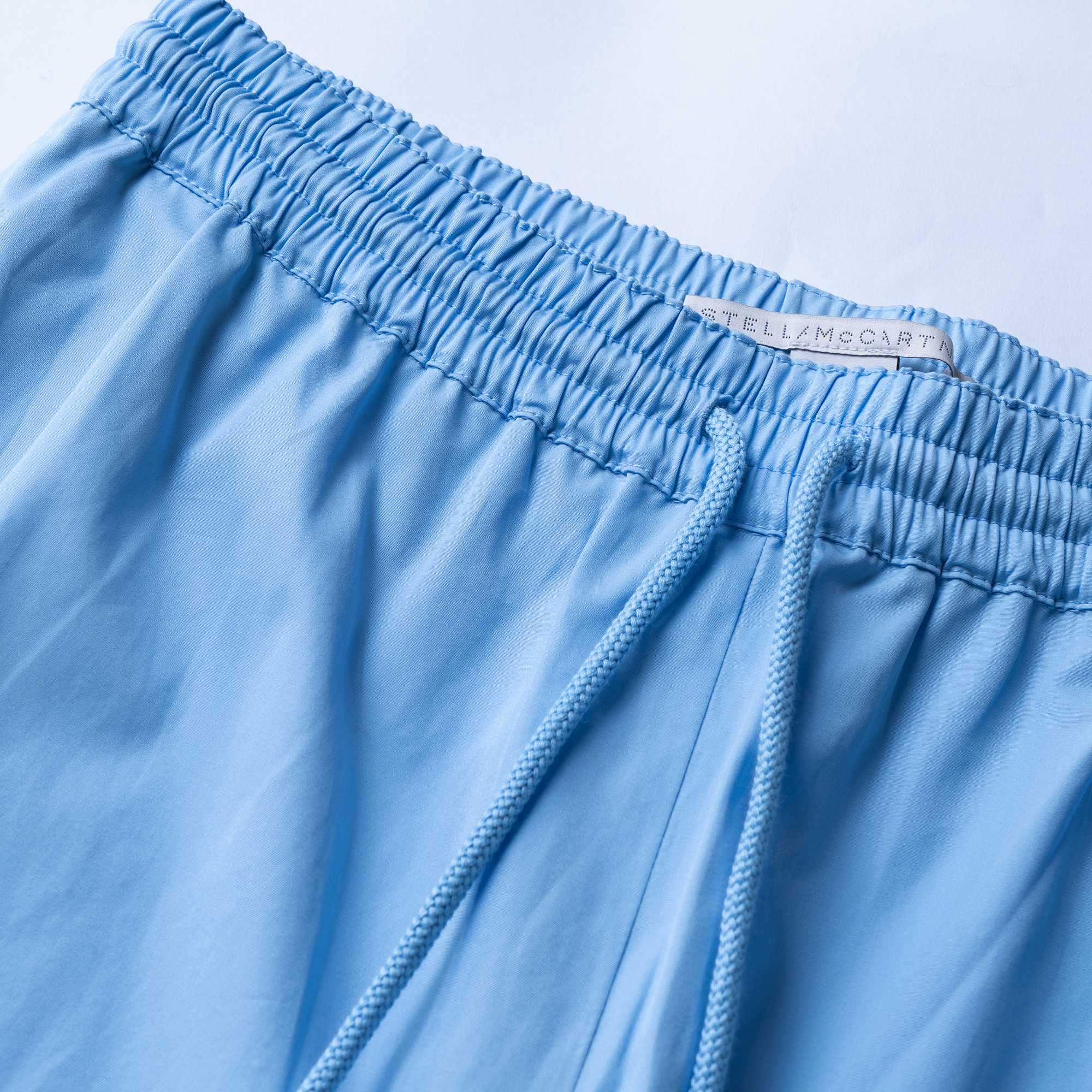 Sizing (W) Stella McCartney FW23 Seluar Jogger Biru Muda dengan Pinggang Tali Serut. 603790SMA90-4540