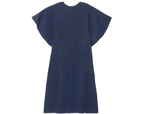 (W) Stella McCartney FW23 Gaun Mini Biru Navy Lengan Pendek dengan Zip Depan. 602911SCA06-4000 Lookbook (W) Stella McCartney FW23 Gaun Mini Biru Navy Lengan Pendek dengan Zip Depan. 602911SCA06-4000