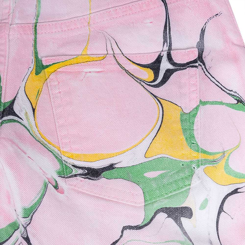 Purchase (W) Stella McCartney FW23 Jeans Leperangan Bunga Merah Jambu Wide-Leg. 602559SOH43-8808