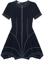 (Women) Stella McCartney FW23 Navy Blue Short-Sleeve Back-Zip Dress Womens. 603694SSA02-1000 (Women) Stella McCartney FW23 Navy Blue Short-Sleeve Back-Zip Dress Womens. 603694SSA02-1000